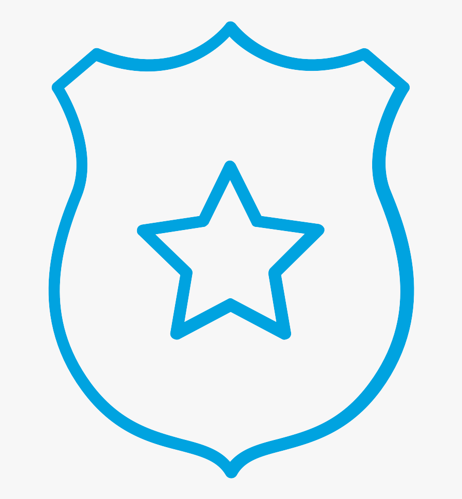 Badge Decorated With A Star - Transparent Blue Clipart Star, Transparent Clipart