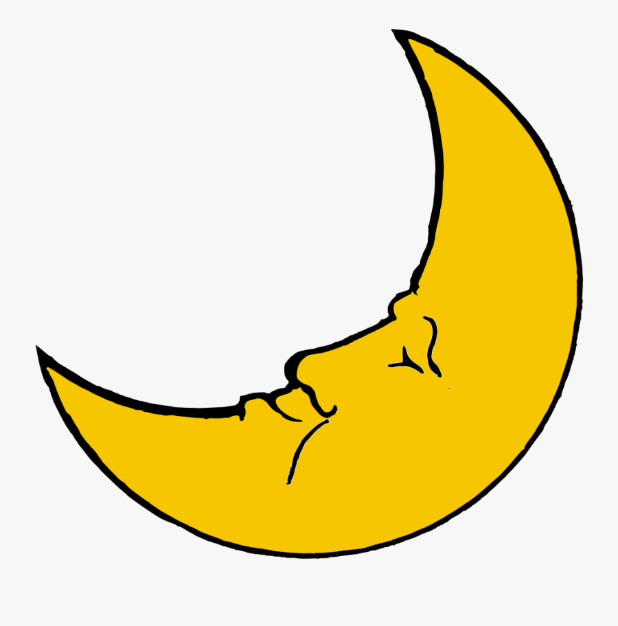 Clipart Of Moon, Thehun And Banana - Crescent Moon Cartoon, Transparent Clipart