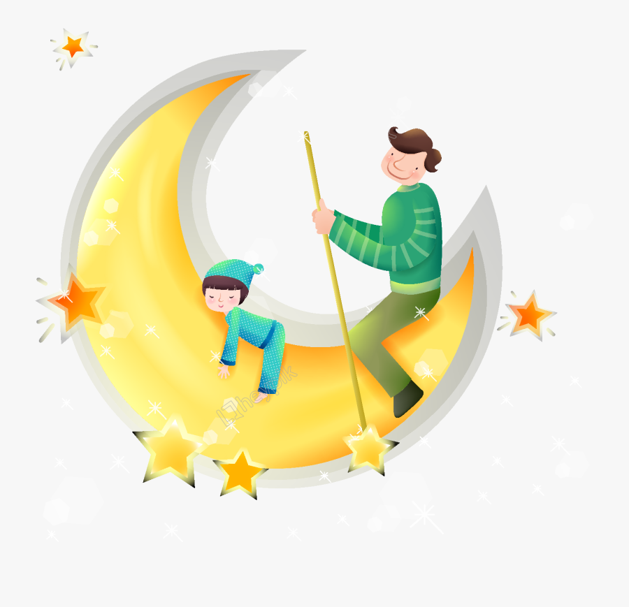 Crescent Moon Vector Png -crescent Vector Moon Drawing - Illustration, Transparent Clipart