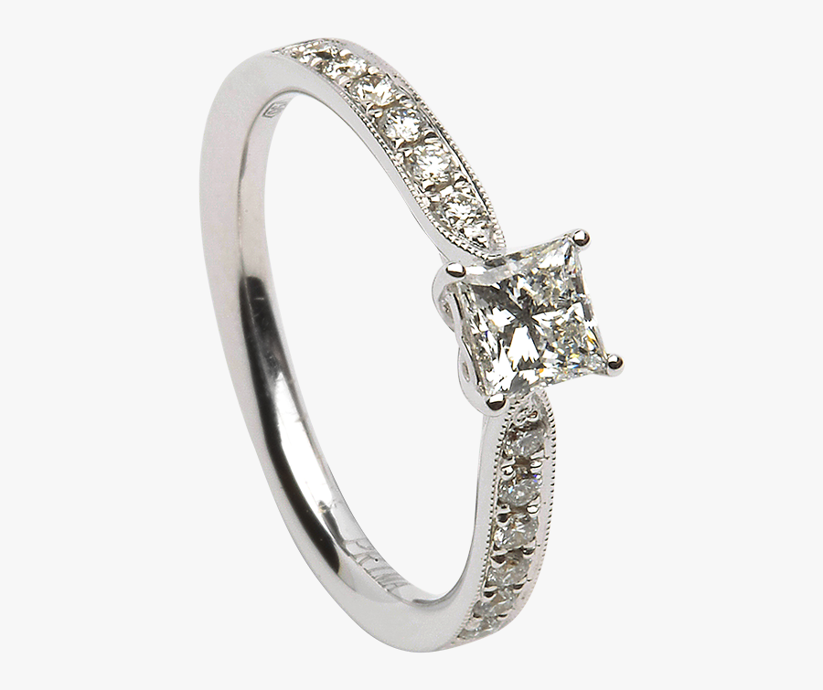 Clip Art Princess Cut Cubic Zirconia Engagement Rings - Engagement Ring, Transparent Clipart