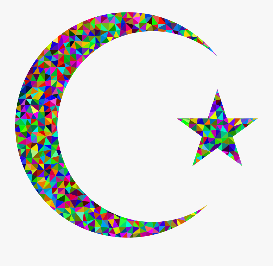 Star And Crescent Moon Symbols Of Islam - Moon And Stars Islam, Transparent Clipart