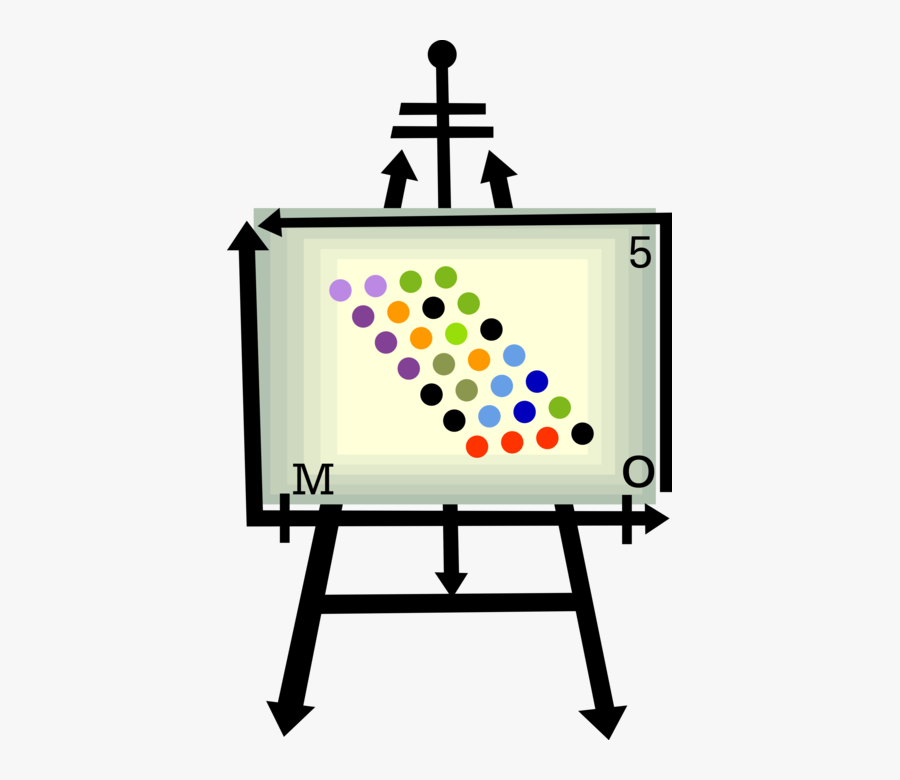 Vector Illustration Of Artist"s Easel For Supporting, Transparent Clipart