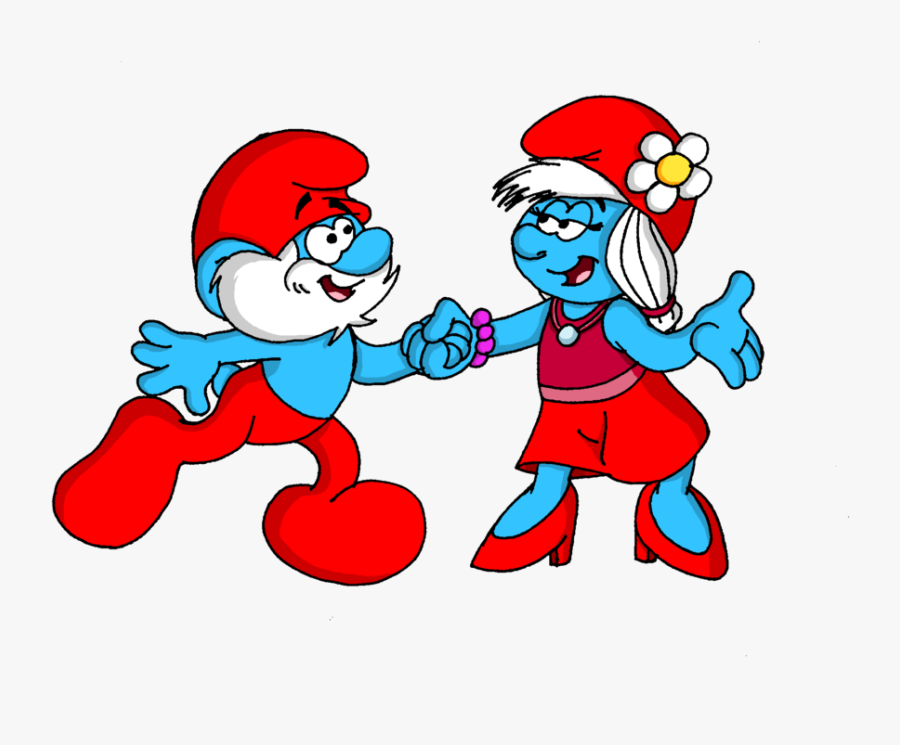 Papa Smurf And Smurfwillow, Transparent Clipart