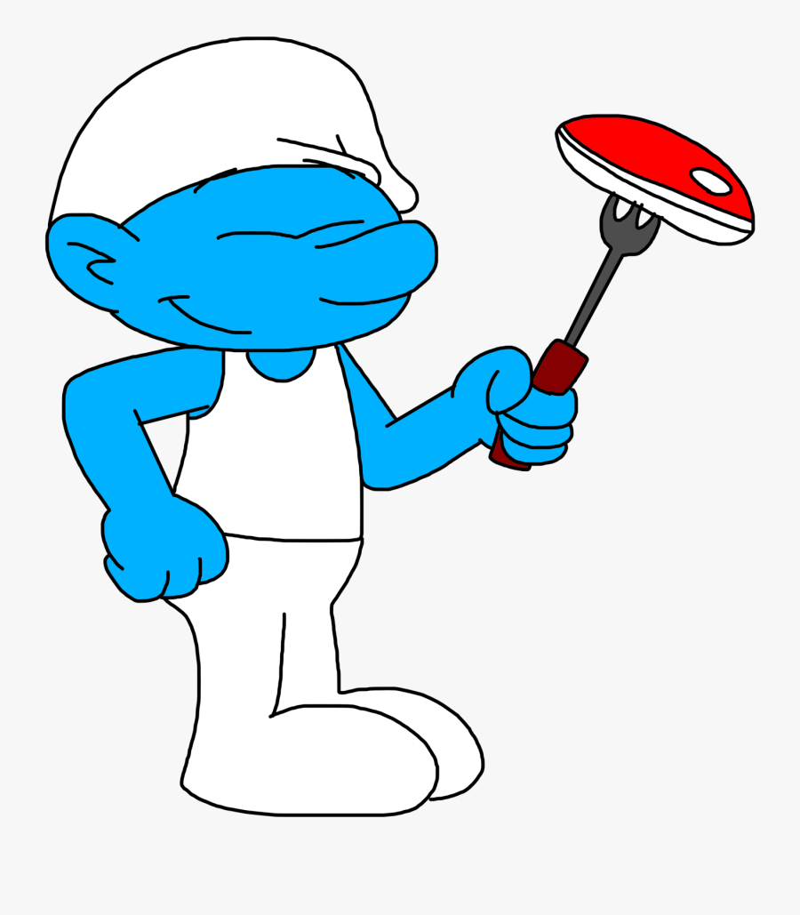 Baker Smurf After Making Barbecue By Marcospower - Bbq Smurf, Transparent Clipart