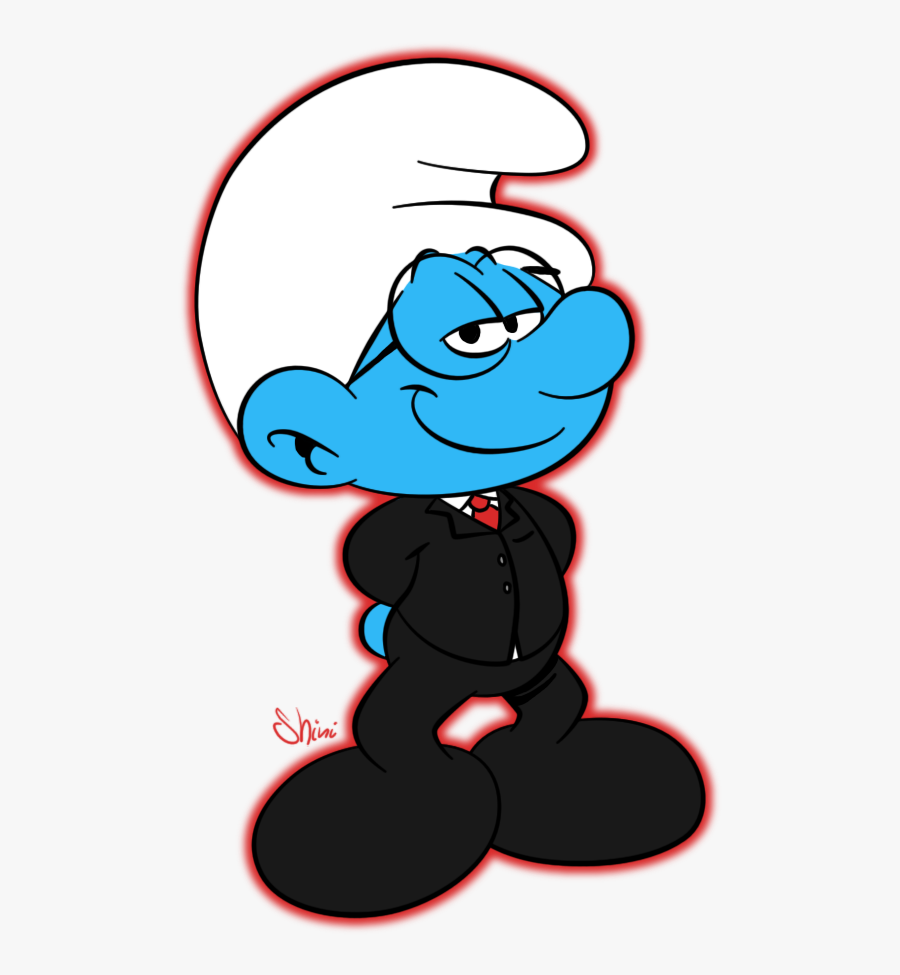 In Het Pak Smurf Smurf In A Suit- - Smurf In A Suit, Transparent Clipart