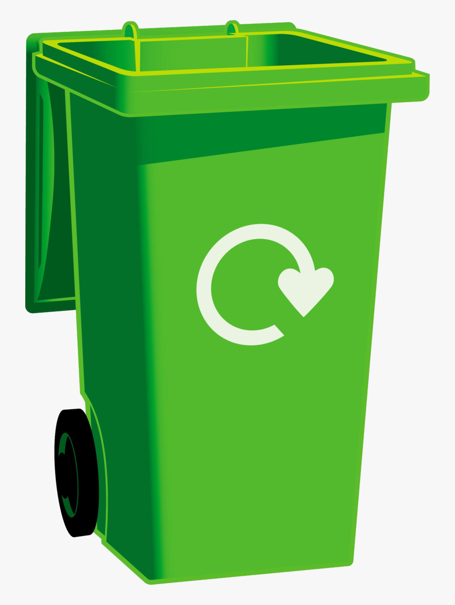 Green Recycle Bin Png, Transparent Clipart