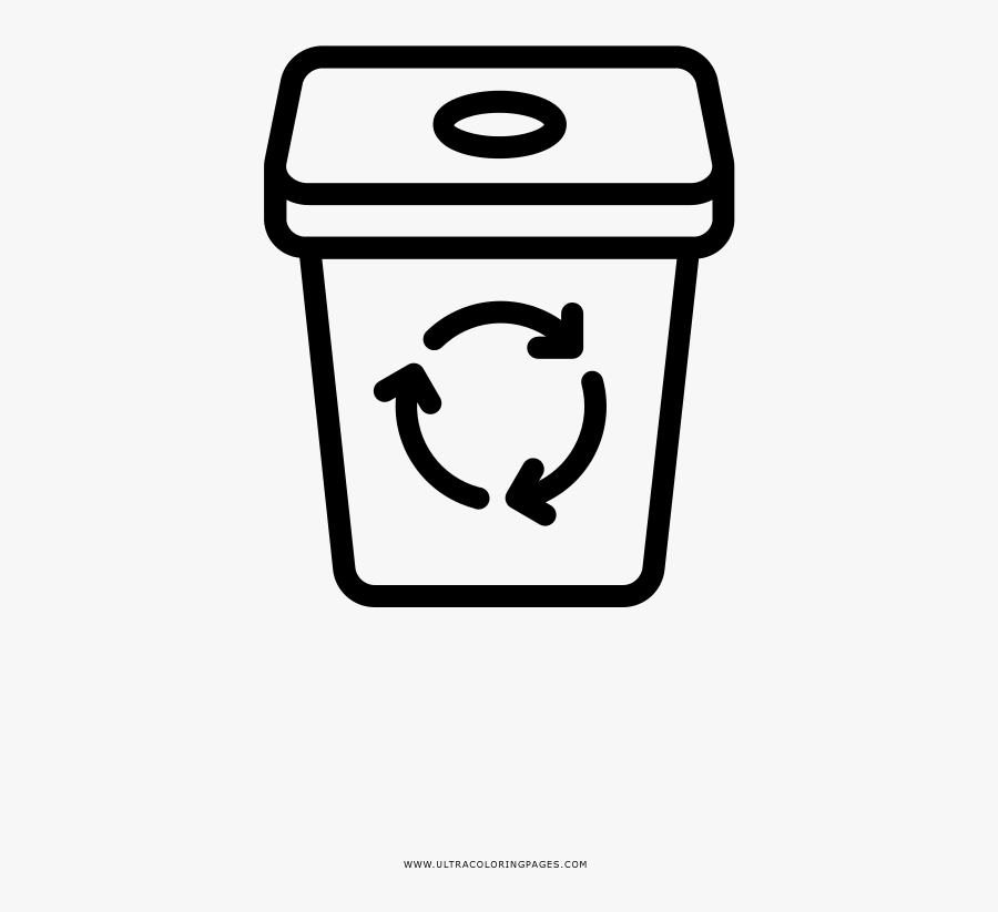 Recycling Bin Coloring Page, Transparent Clipart