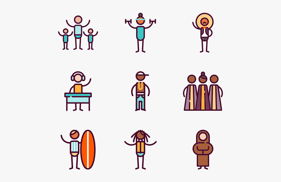 Linear Musical Genres - Surfing Minimal Vector Icon, Transparent Clipart