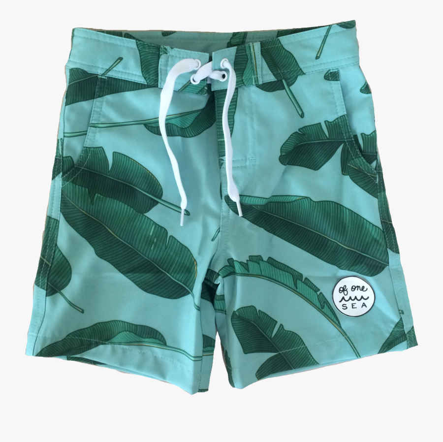 Walk Surf Swim Shorts In Banana Leaves Print - Swim Shorts Png, Transparent Clipart