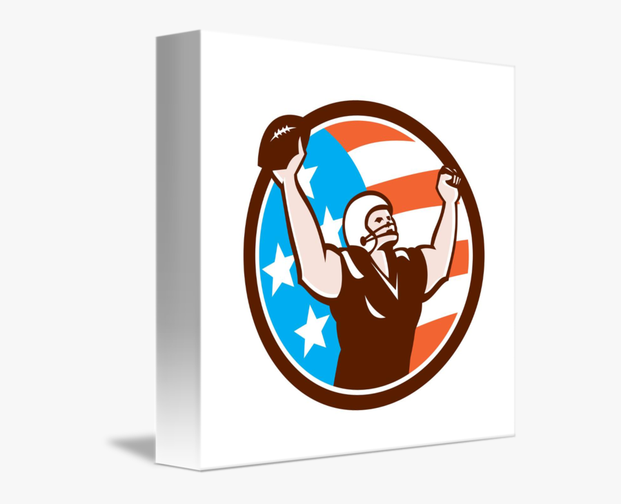 American Football Celebrating Touchdown Retro By Aloysius, Transparent Clipart