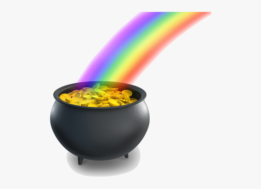 Transparent Rainbow Pot Of Gold Png - Pot O Gold Transparent, Transparent Clipart
