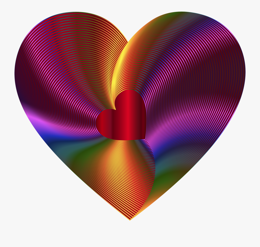 Clipart Rainbow Gold - Golden Red Heart, Transparent Clipart