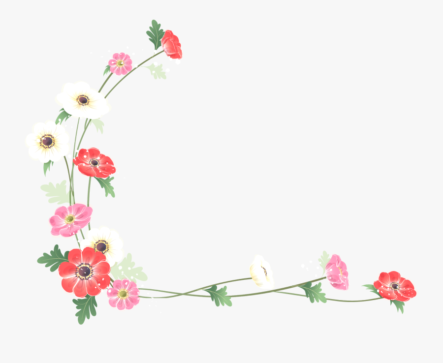 And Frames Flower Watercolor - Flower Border Frame Png, Transparent Clipart