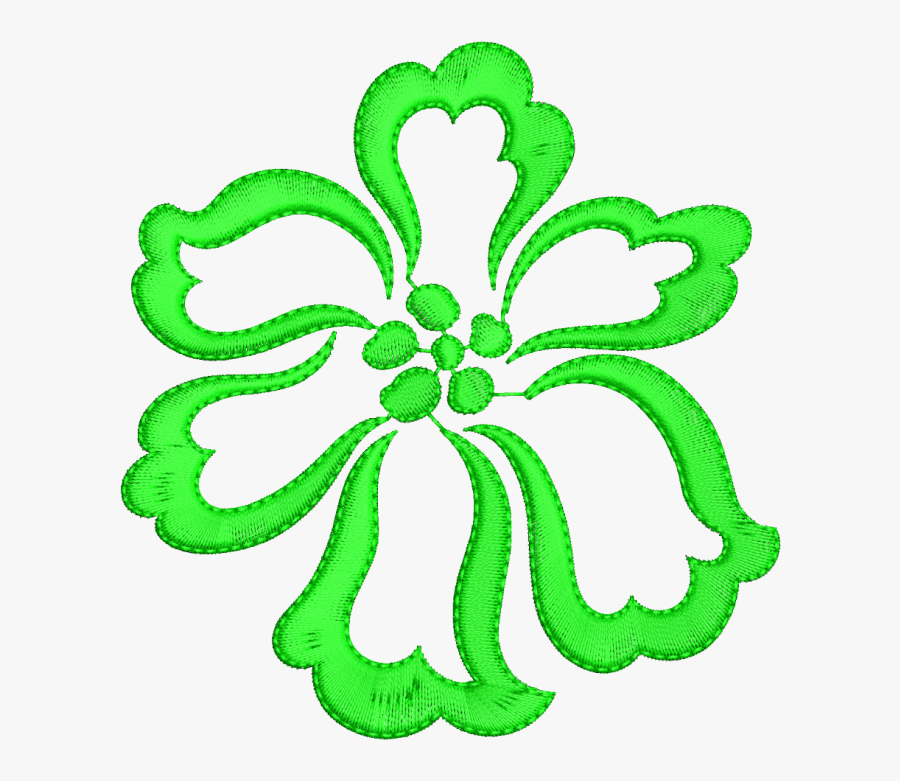 Wild Flower Embroidery Design, Transparent Clipart