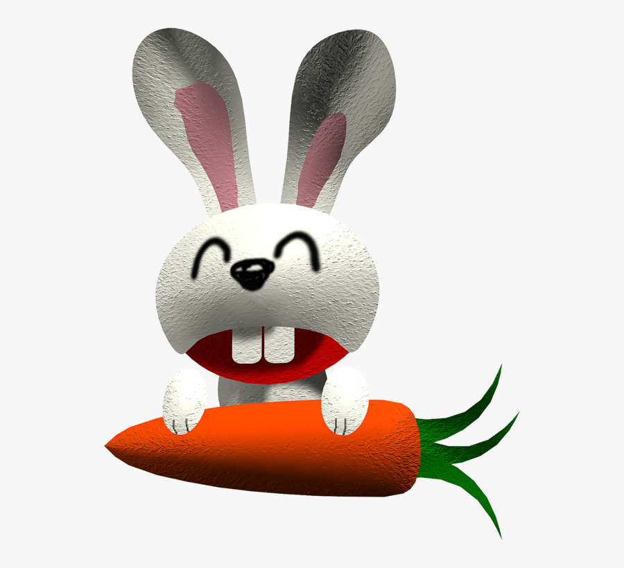 Rabbit With Carrots - Cute Cartoon Rabbit, Transparent Clipart