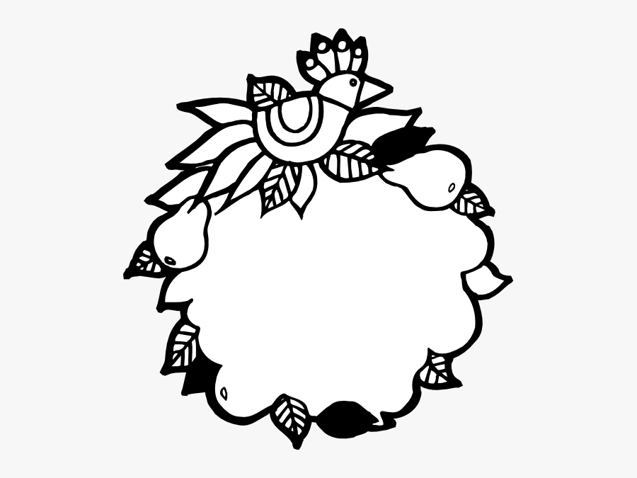 Bird And Fruit Frame Svg Clip Arts - Fruit Frames Clipart Black And White, Transparent Clipart