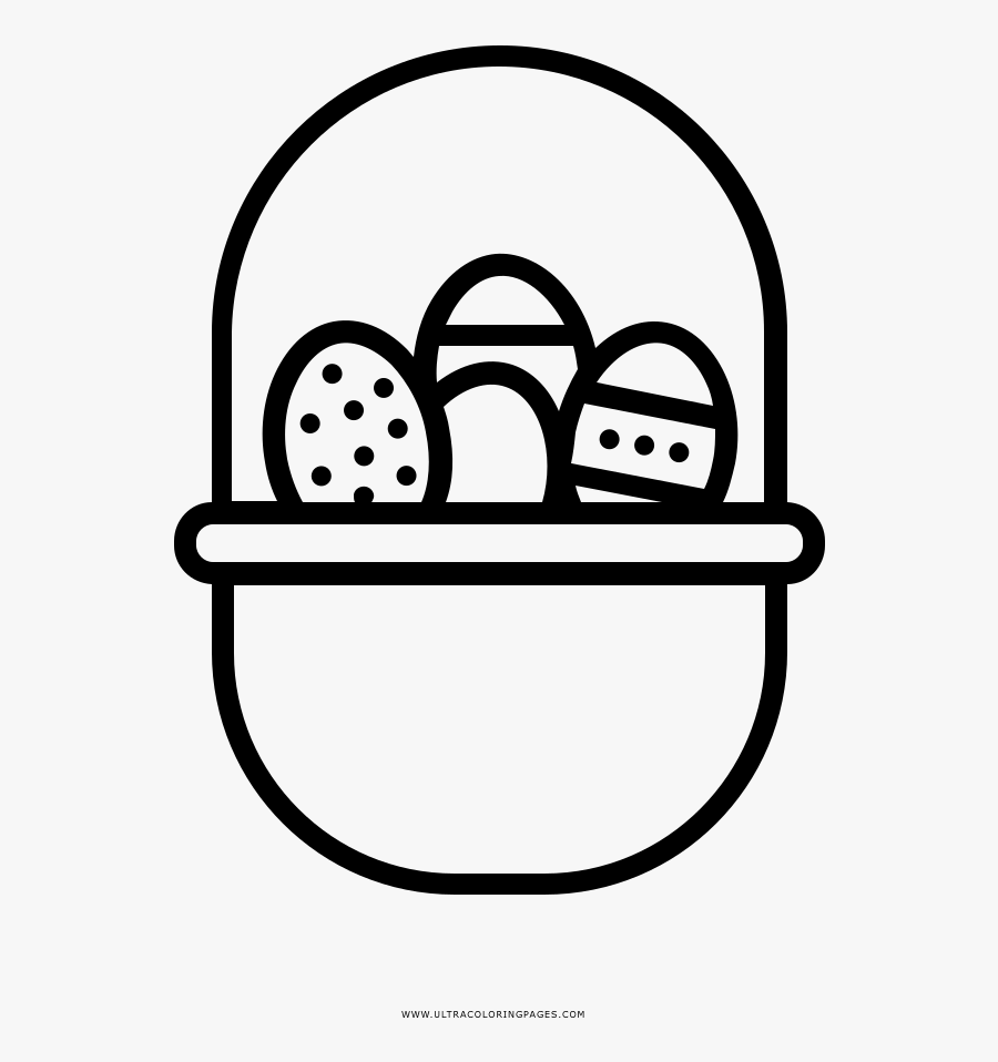 Easter Egg Basket Coloring Page - Food And Grocery Icon, Transparent Clipart