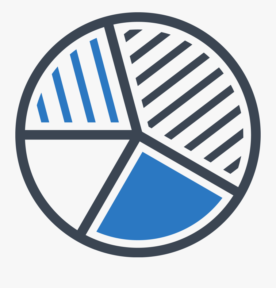 Financial Pie Chart Logo - Portfolio Diversification Blue Icon, Transparent Clipart