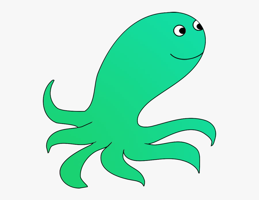Green Cartoon Octopus, Transparent Clipart