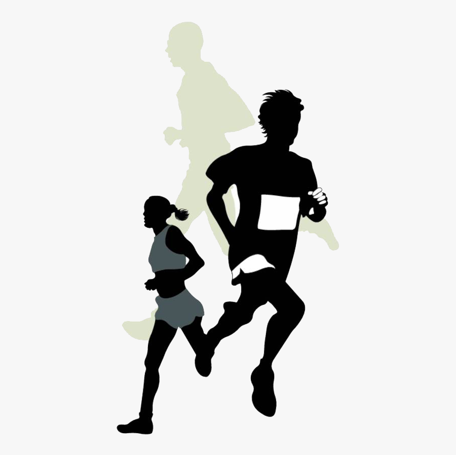 5k Run Running Marathon Racing Clip Art - Men And Women Running Png, Transparent Clipart