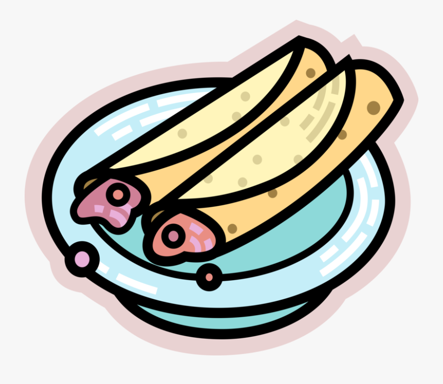 Vector Illustration Of Mexican Food Taquito Rolled - Blintzes Clipart, Transparent Clipart