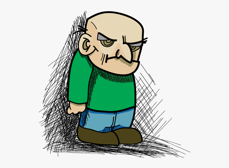 Drawn Grumpy Old Man, Transparent Clipart