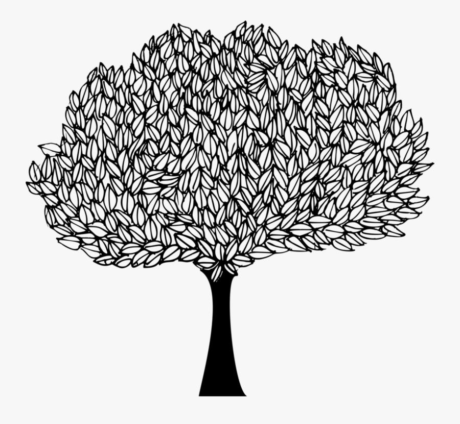 Monochrome - Drawing Of Peepal Tree, Transparent Clipart