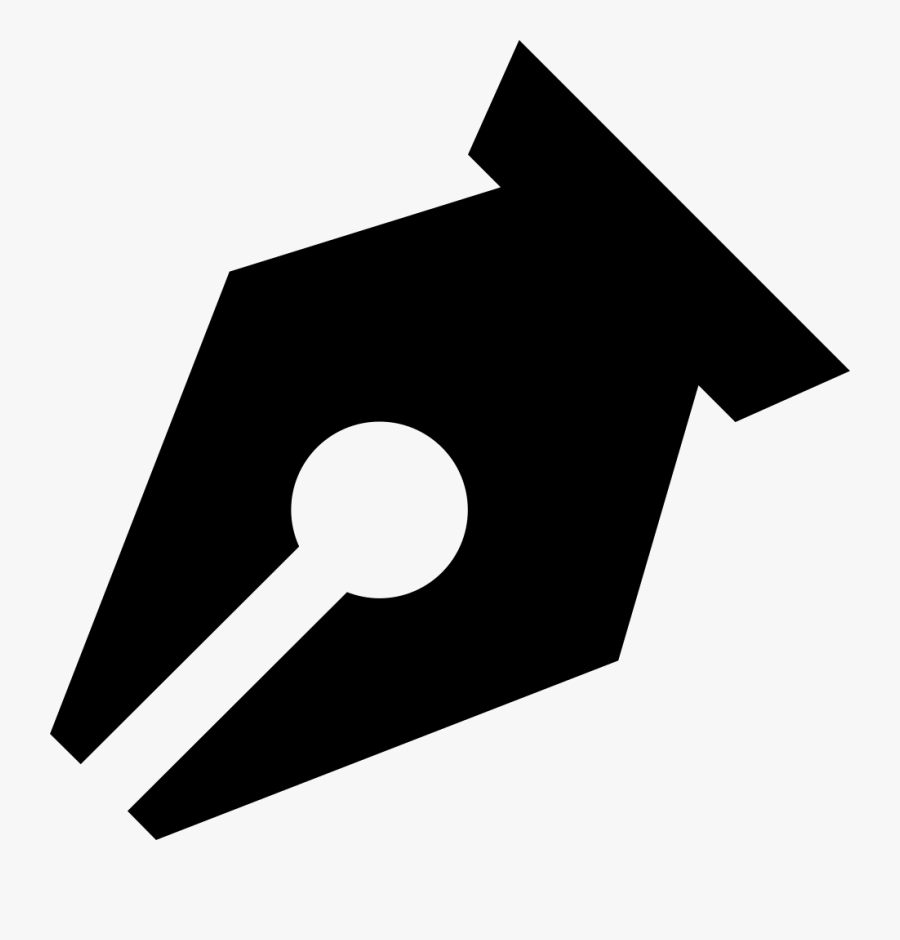 Black Pen Point In Diagonal For Writing Interface Symbol - Pen Tool Clipart Png, Transparent Clipart