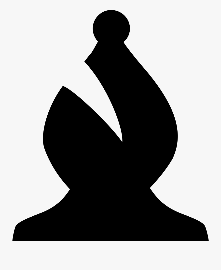 Chess Piece Silhouette - Bishop Chess Piece Symbol, Transparent Clipart