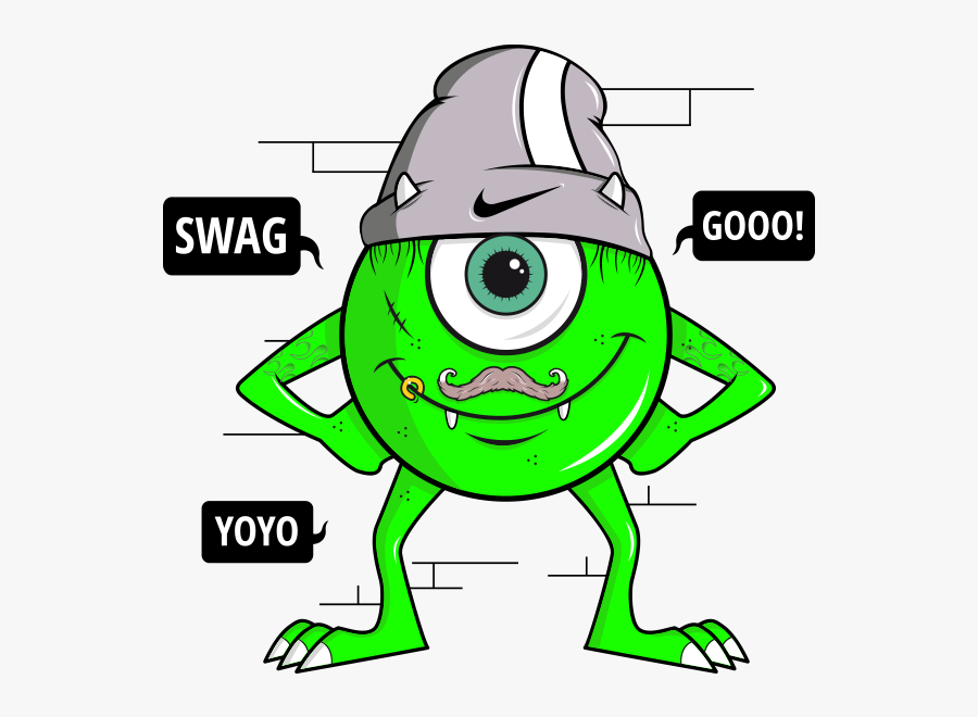 Transparent Mike Wazowski Png - Mike Wazowski With A Beard, Transparent Clipart