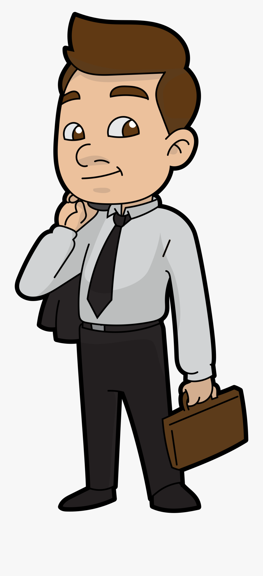 Cartoon Businessman Ready For Work - Businessman Clipart, Transparent Clipart