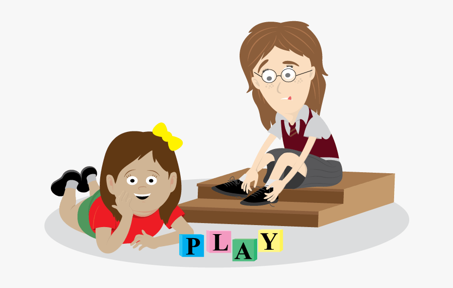 Two Children Sat On A Step And Playing - Occupational Therapy Time Clipart, Transparent Clipart