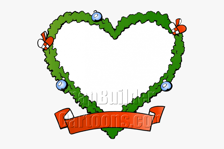 Christmas Fraim Blank Heart Shaped Wreath - Christmas Heart Shaped Wreath Clipart Png, Transparent Clipart