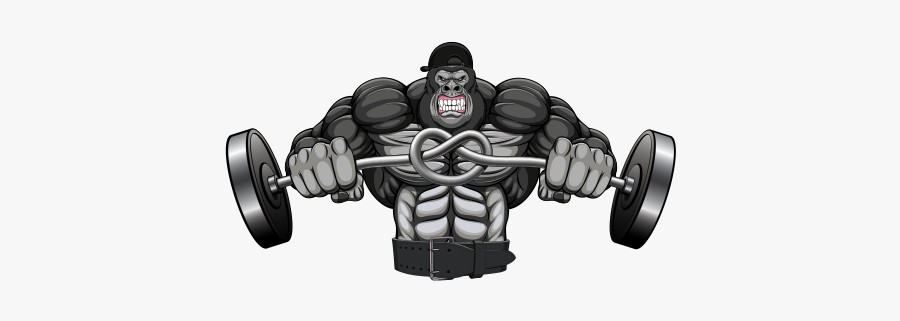 Printed Vinyl Bodybuilder Stickers - Gorilla Bodybuilder, Transparent Clipart