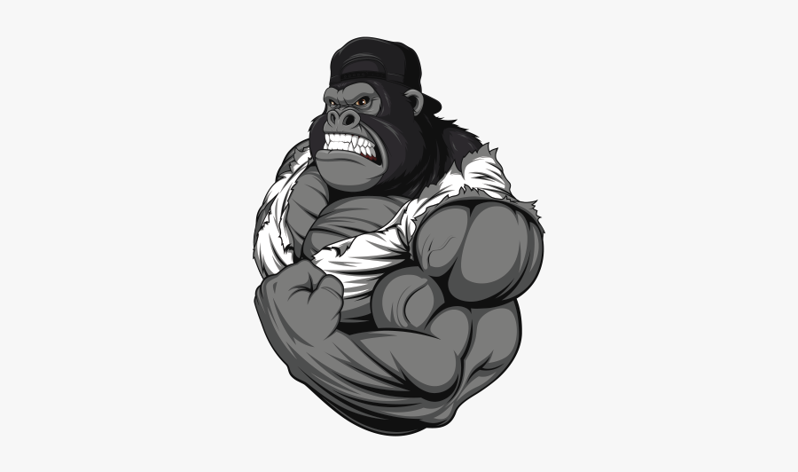 Printed Vinyl Bodybuilder Ready - Gorilla Bodybuilding, Transparent Clipart