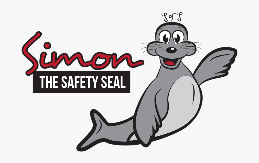 Slide To Safety Simon The Safety Seal - Cartoon, Transparent Clipart