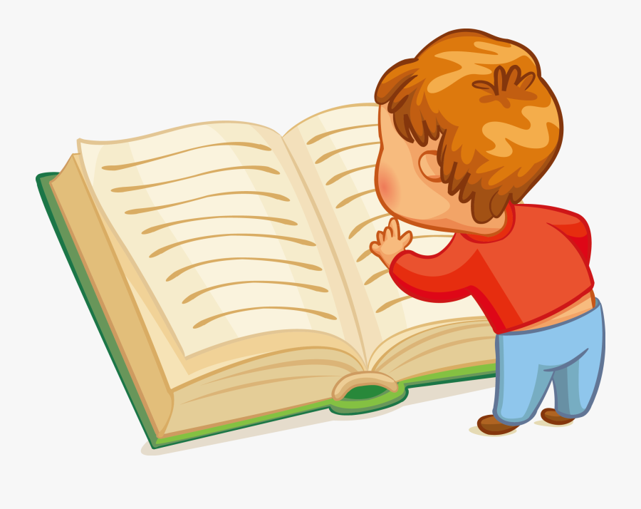 Clipart Reading African American - Kids Reading Book Cartoon, Transparent Clipart