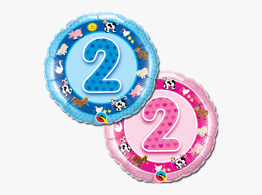 Transparent Balloon Animals Png - Blue Number 2 Birthday, Transparent Clipart