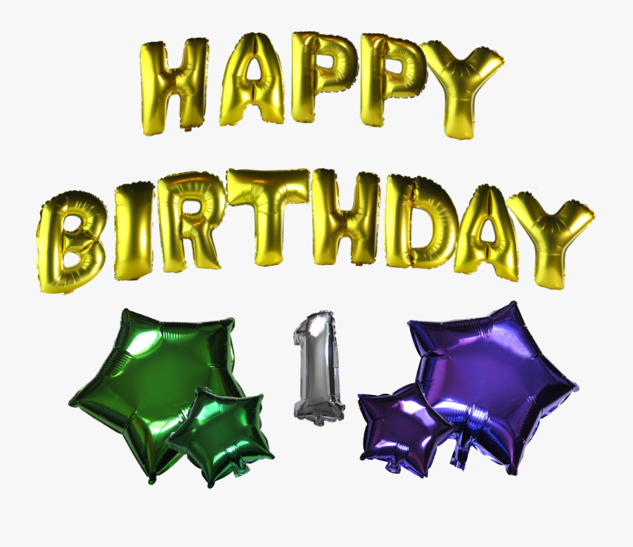 Happy Birthday Gold Number Star 18 Pieces Set - Umbrella, Transparent Clipart