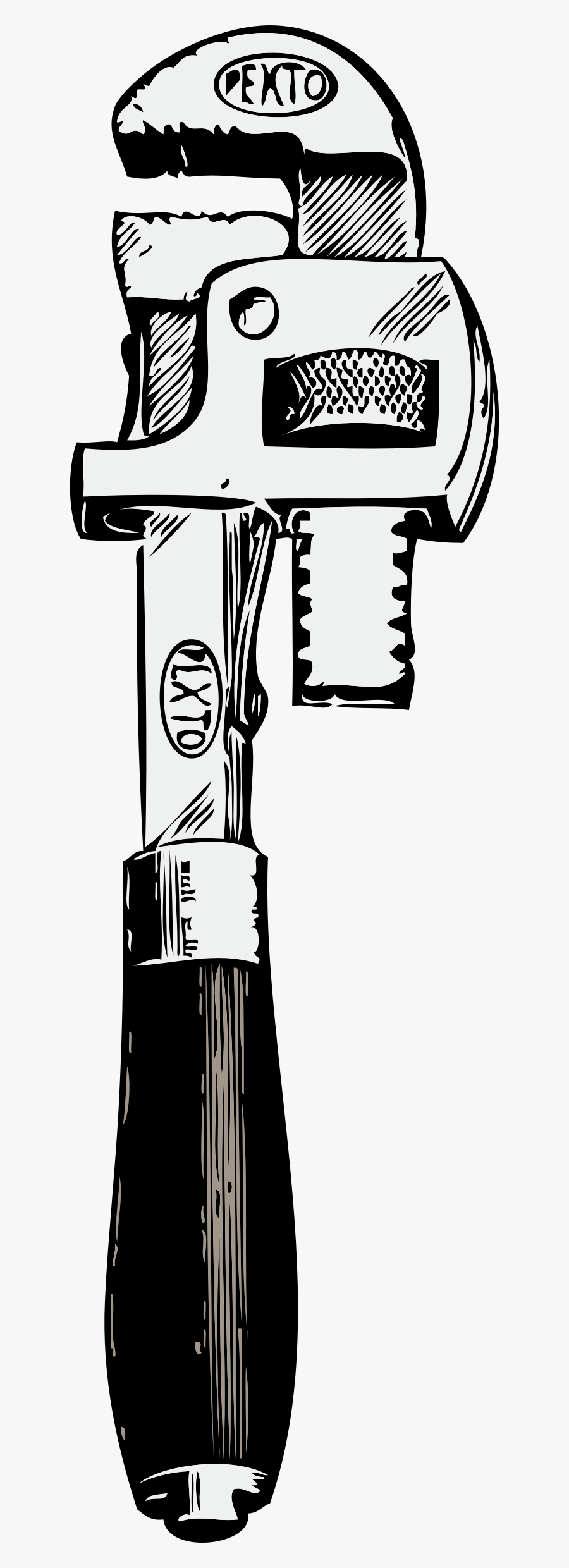 Transparent Pipe Png - Sketch Pipe Wrench Drawing, Transparent Clipart