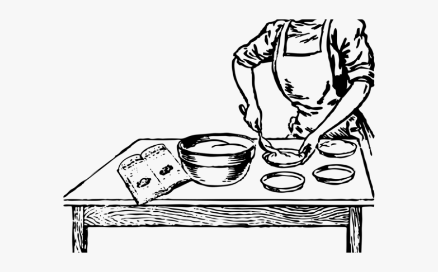 Woman Baker Cliparts - Female Chef Clipart Black And White, Transparent Clipart