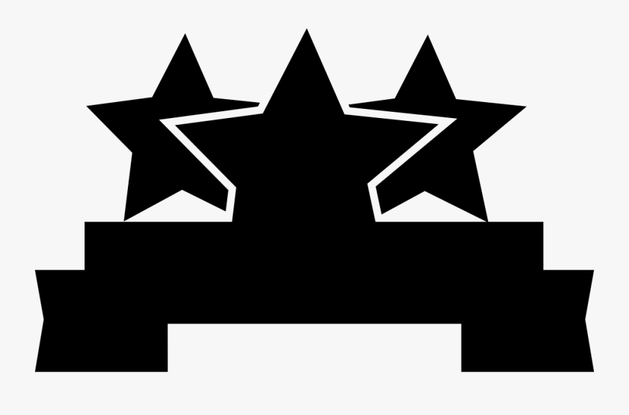 Ribbon Banner With Stars - Black Ribbon Banner Png, Transparent Clipart