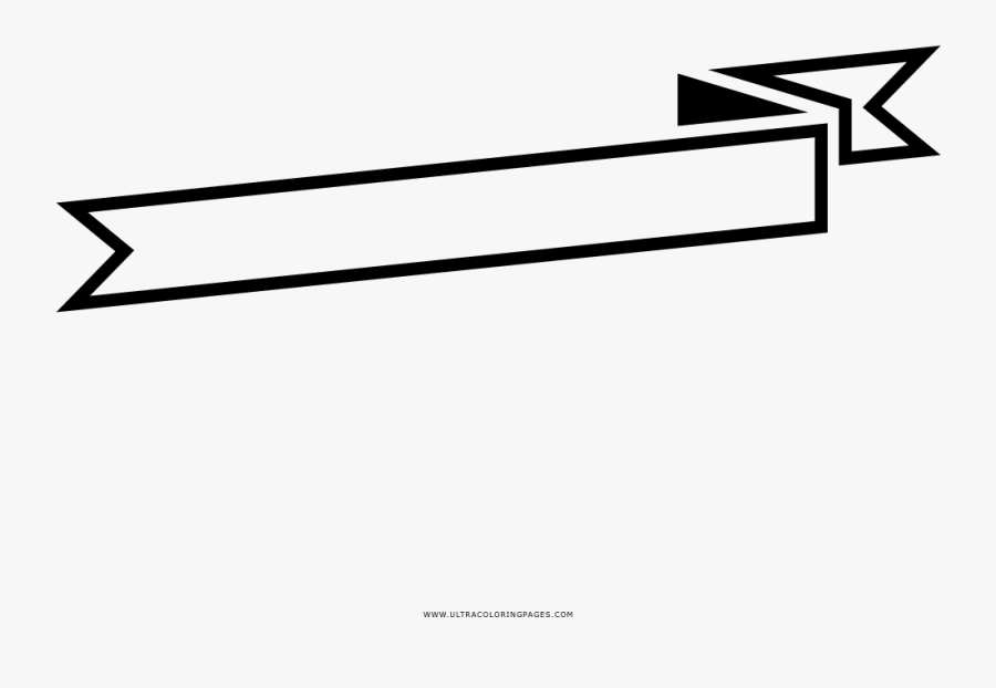 Ribbon Banner Coloring Page - Ribbon Png Black, Transparent Clipart