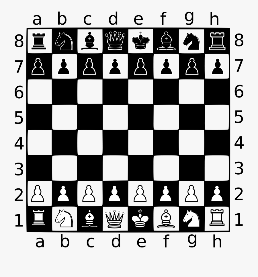 Transparent Pieces Png - Chess Board With Numbers, Transparent Clipart