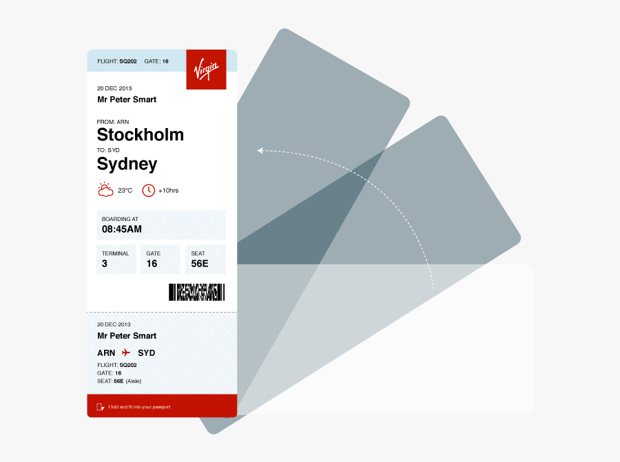Rethinking The Boarding Pass Design By Pete Smart - Vertical Boarding Pass Design, Transparent Clipart