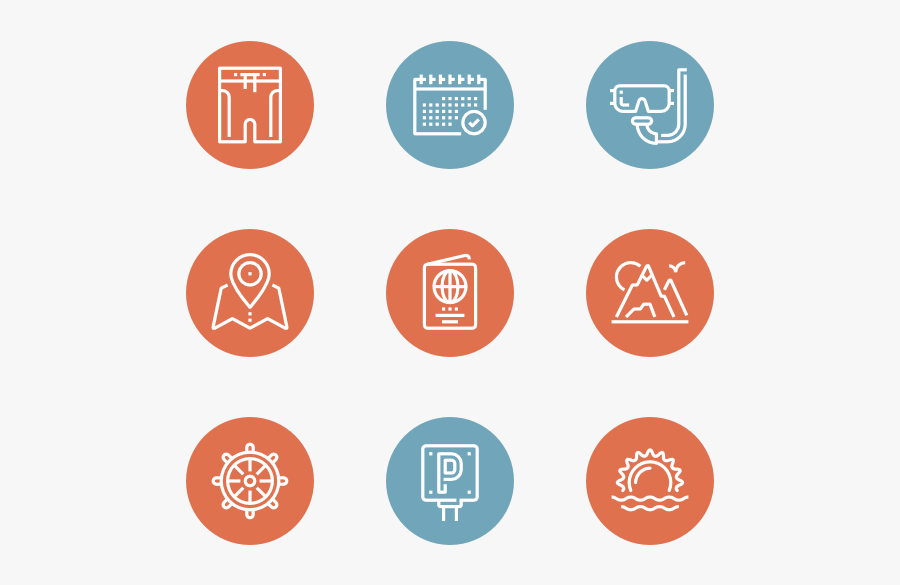 Travel And Vacation - Circle, Transparent Clipart