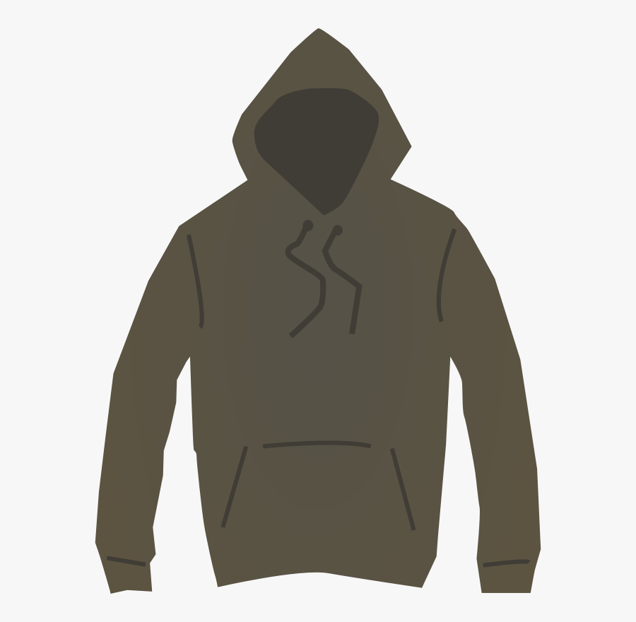 Brown Hooded Jumper - Plain Black Hoodie, Transparent Clipart