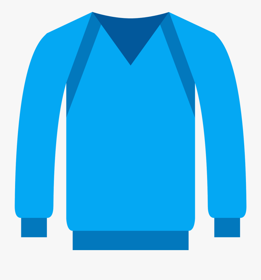 Jacket Clipart Blue Jumper - Long-sleeved T-shirt, Transparent Clipart