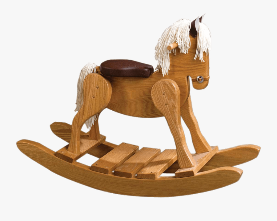 Wooden Rocking Horse With Padded Seat - Wooden Rocking Horse Transparent, Transparent Clipart