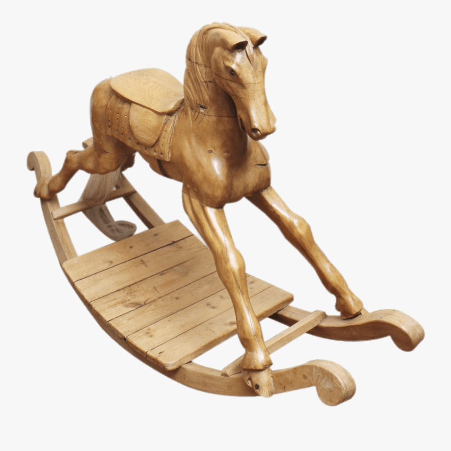 Carved Oak Rocking Horse - Rocking Horse Hand Carved, Transparent Clipart